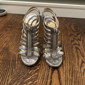 Jimmy Choo metallic caged sandals